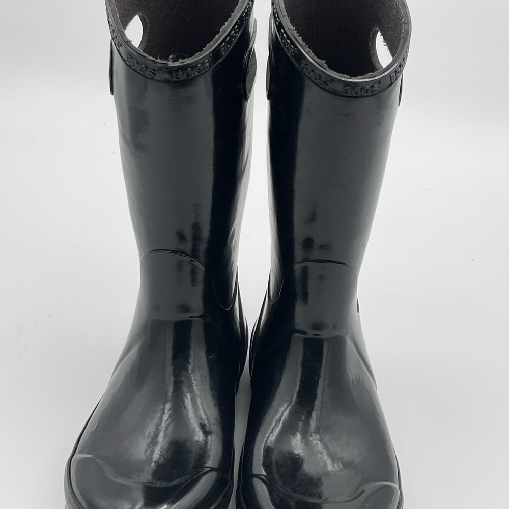 Bogs Black Rain Boots youth size 4 kids